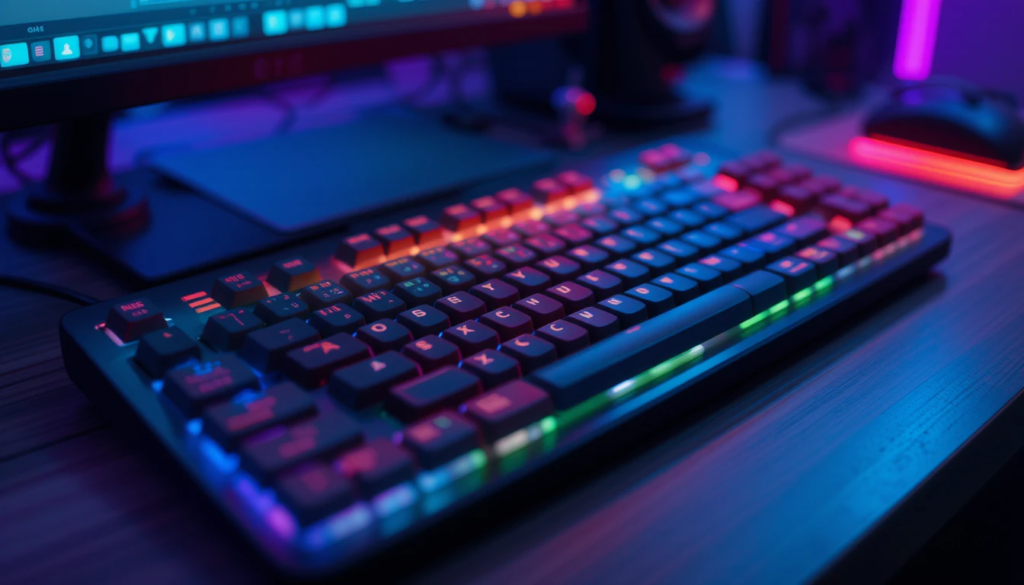 "Teclado gamer mecánico Redragon Kumara K552 con luces RGB, ideal para gaming, teclado óptico y Logitech HyperX para rendimiento"